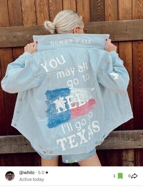 Light Wash Denim Jacket custom painted